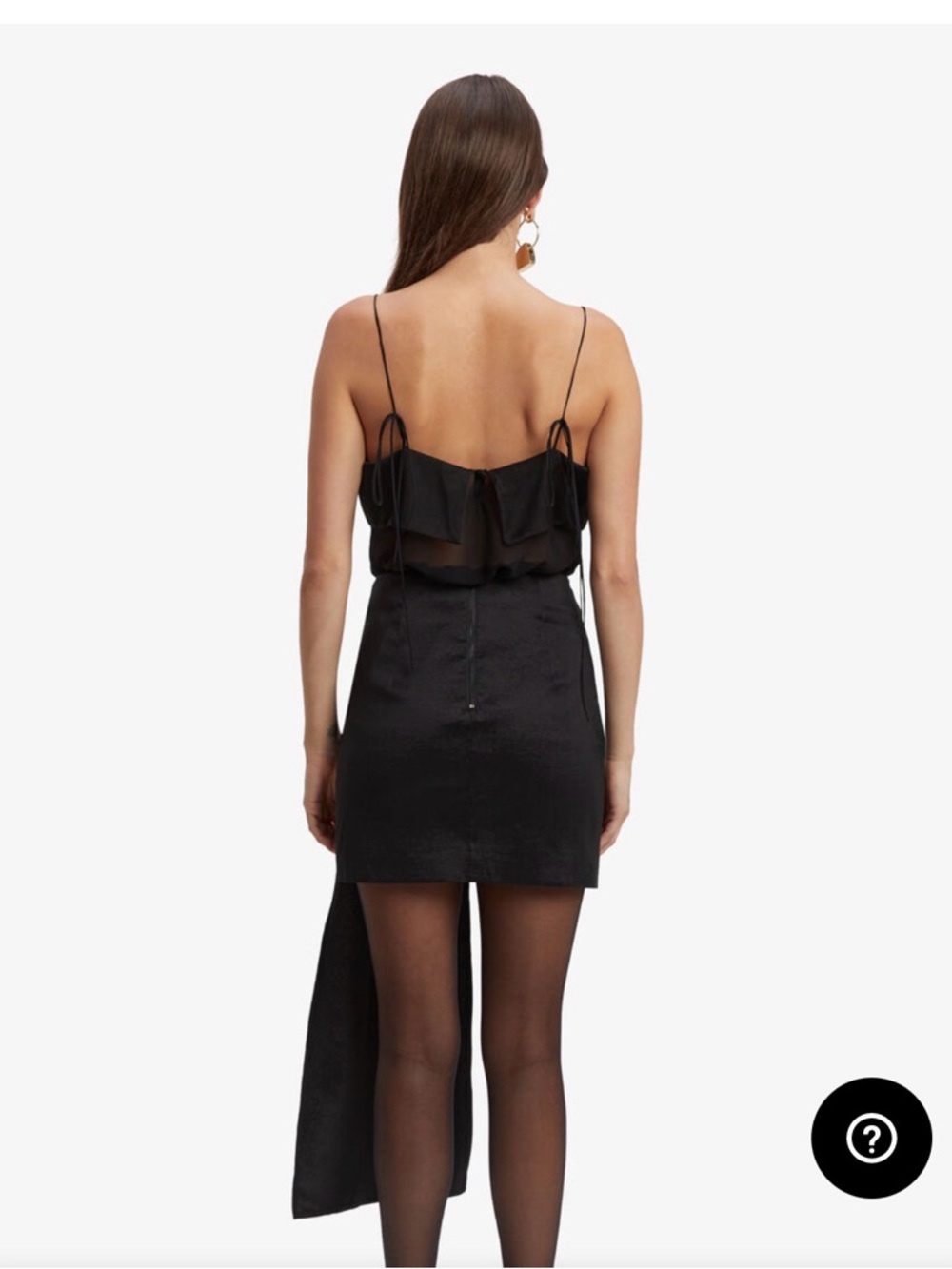 Bardot Carson Black Draped Mini Skirt with Rosette Sash - Picture 4 of 8